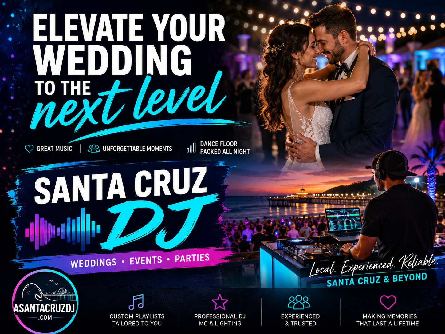 Santa Cruz DJ performing at a wedding reception
